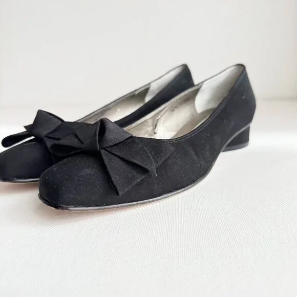 Vintage Ros Hommerson Bow Detail Fabric Upper Flats 8.5S - Picture 5 of 8